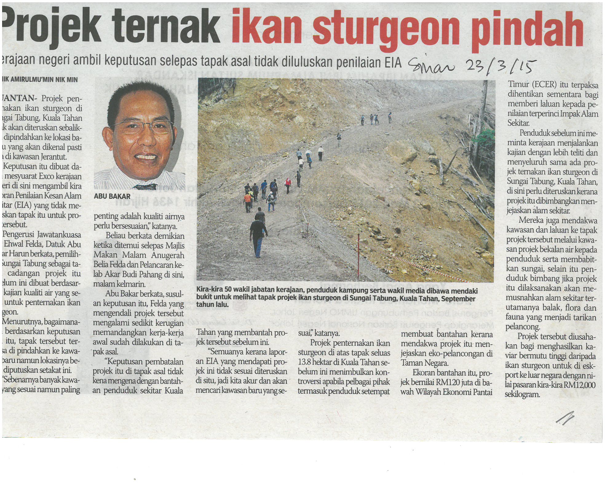 Projek Ternak ikan sturgeon pindah