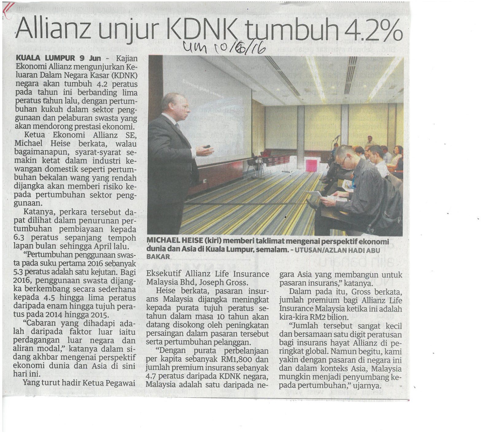 Allianz unjur KDNK tumbuh 4.2