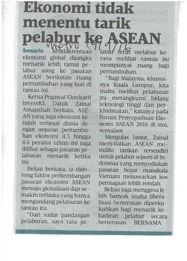 Ekonomi tidak menentu tarik pelabur ke ASEAN