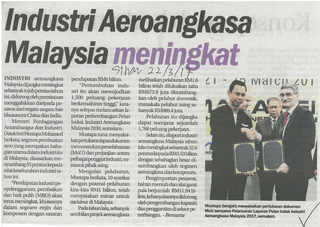 Industri Aeroangkasa Malaysia meningkat