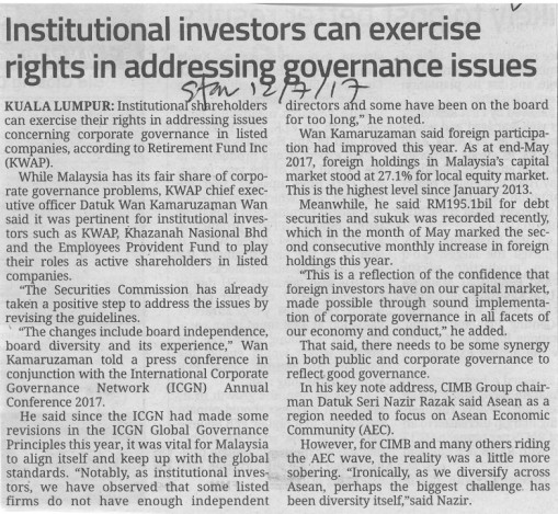 Institutional investors can exercise rights in addressing governance issues