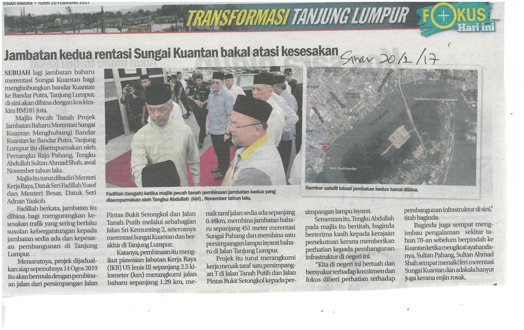 Jambatan kedua rentasi Sungai Kuantan bakal atasi kesesakan