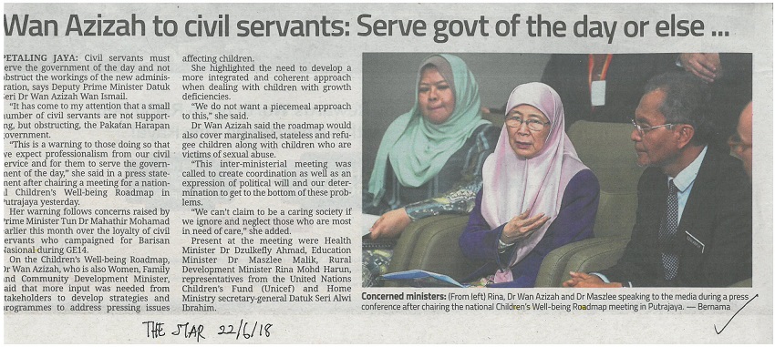 wan azizah to civil servants serve govt of the day or else