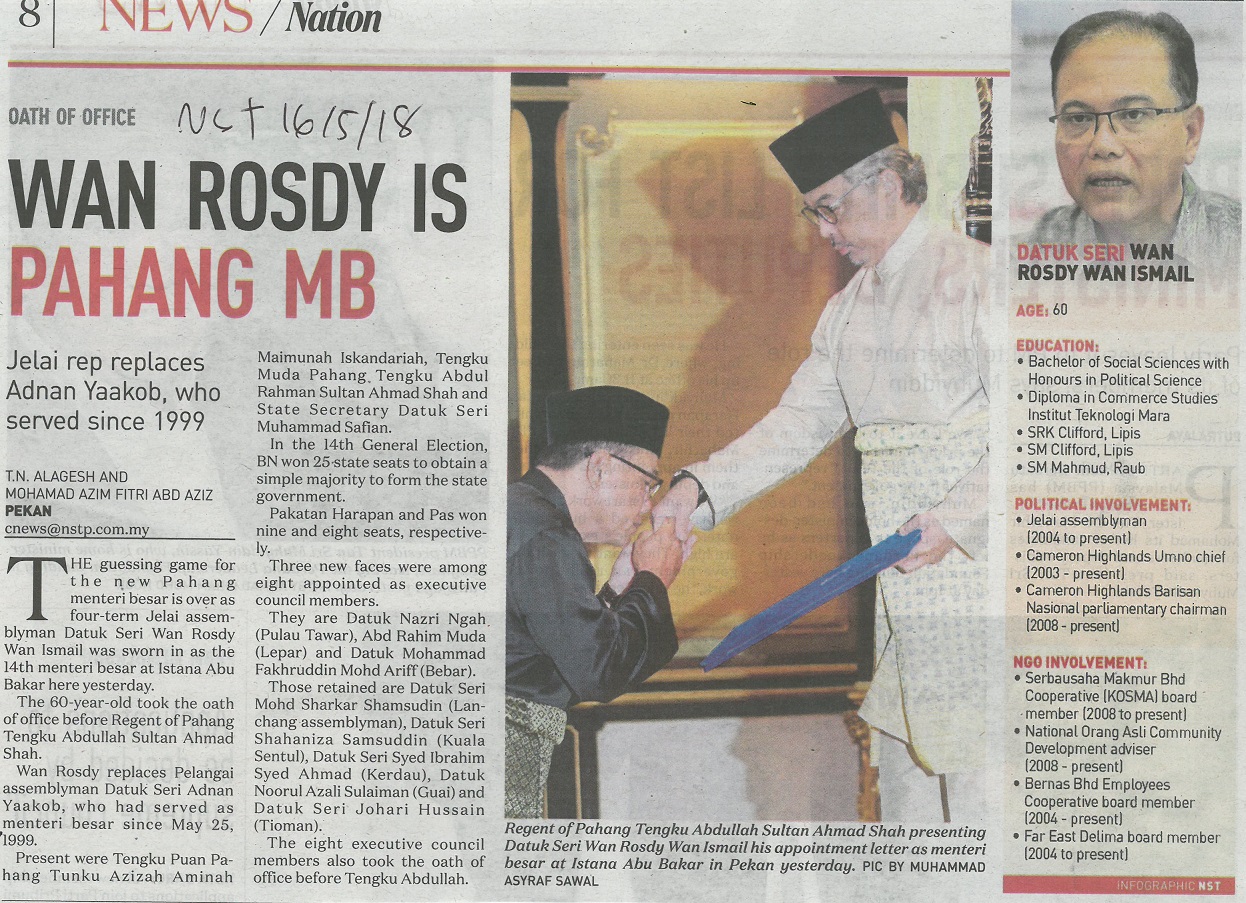 wan rosdy is pahang mb