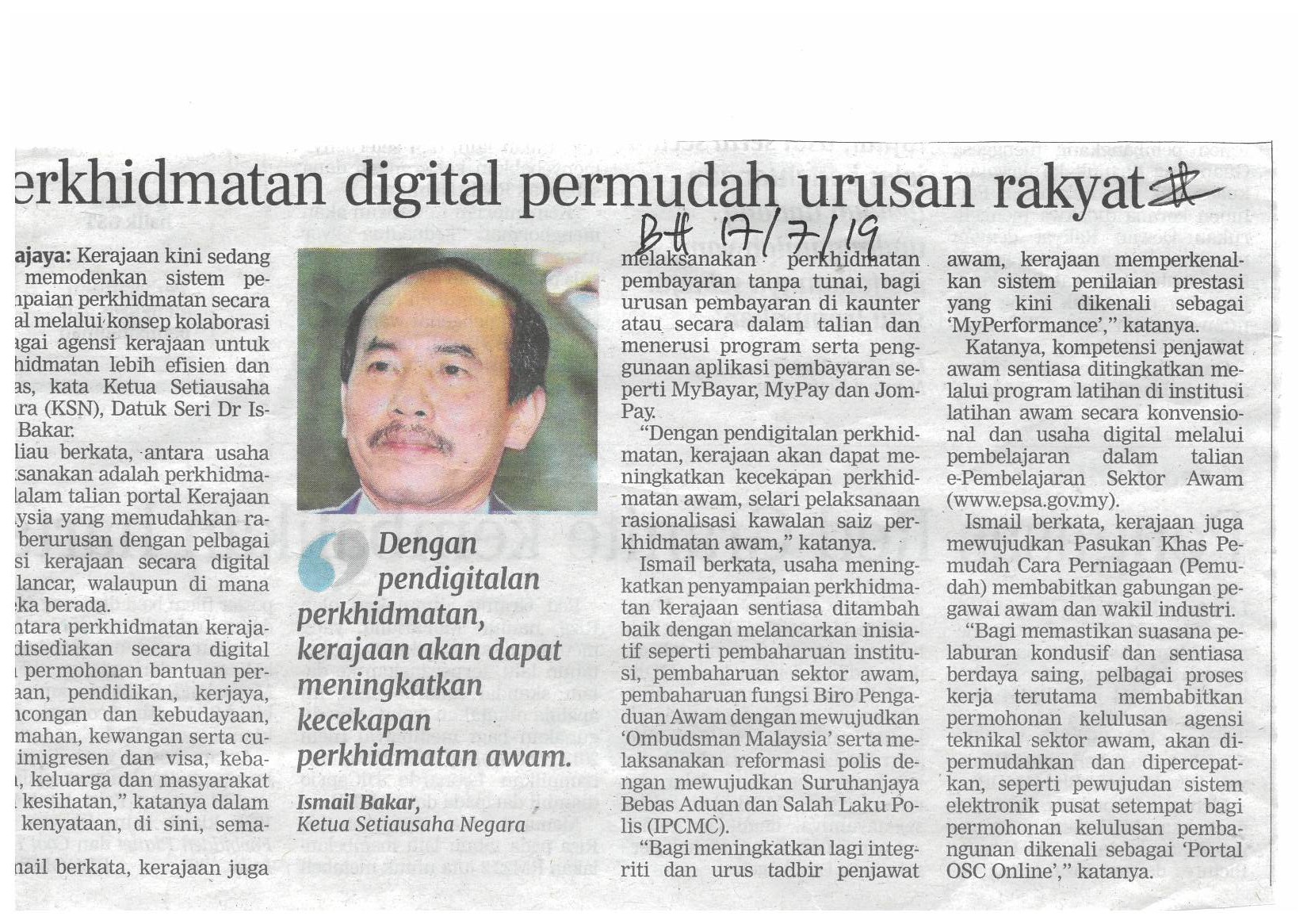 perkhidmatan digital permudah urusan