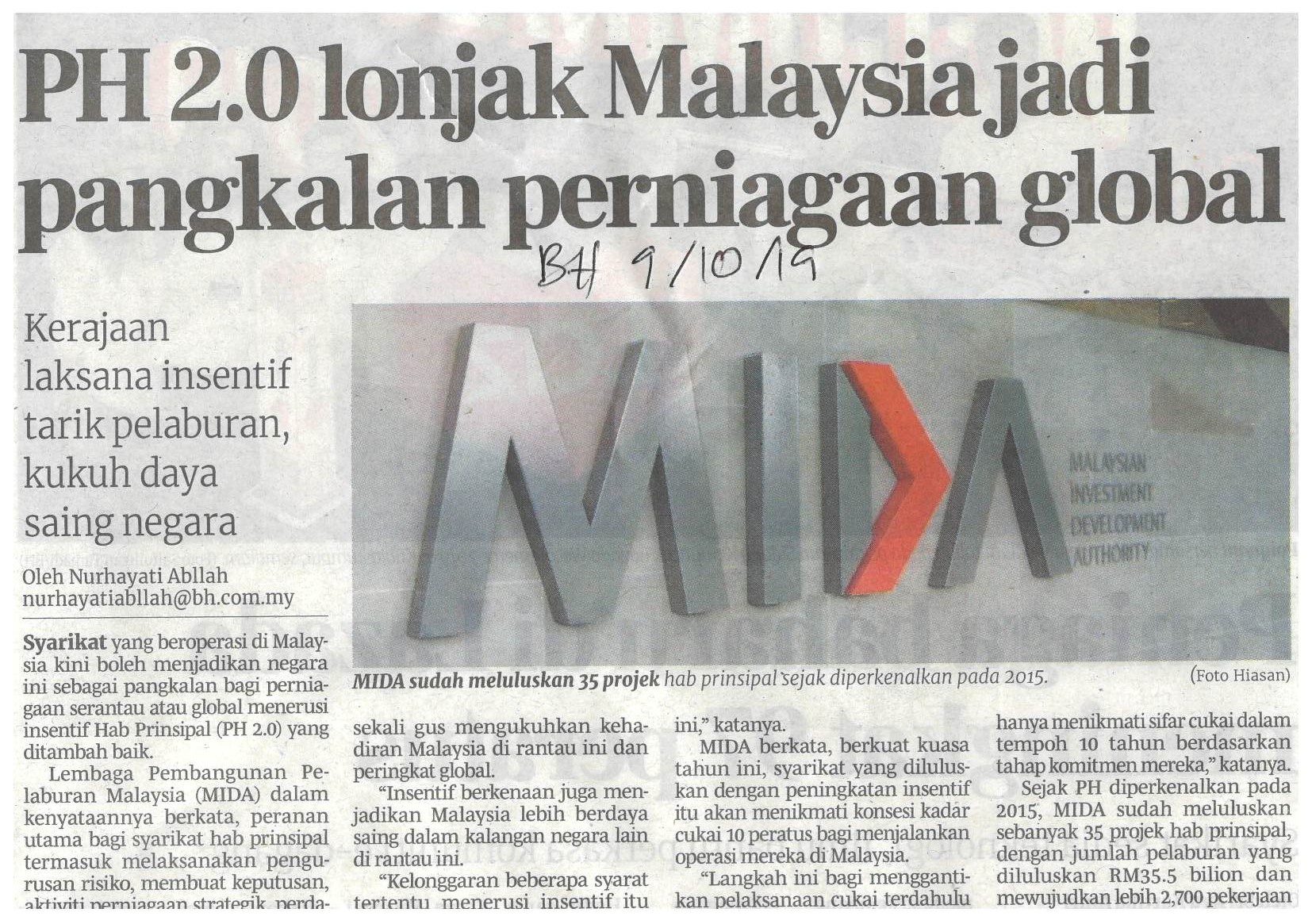 ph 2.0 lonjak malaysia jadi pangkalan perniagaan global