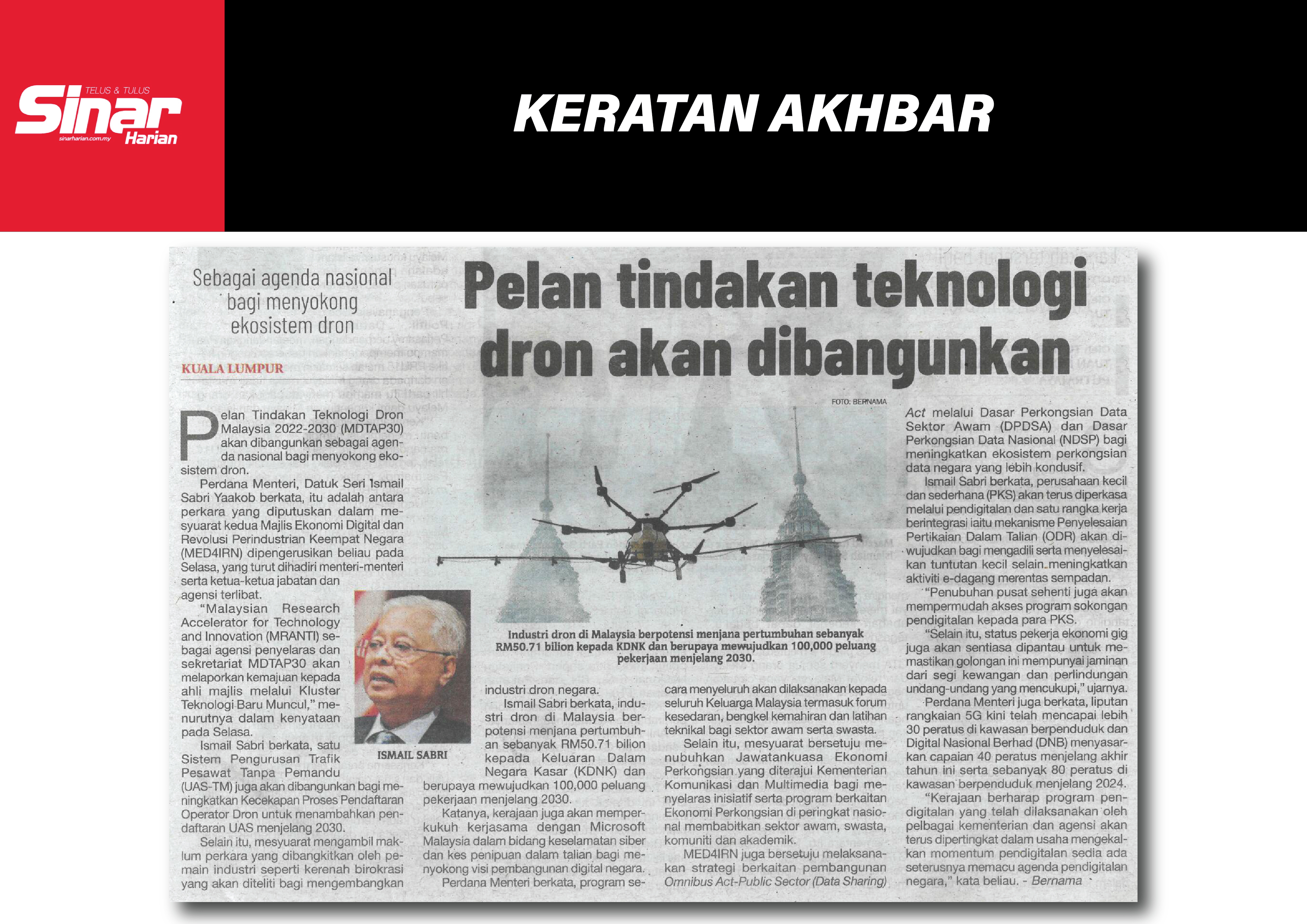 pelan tindakan teknologi dron akan dibangunkan