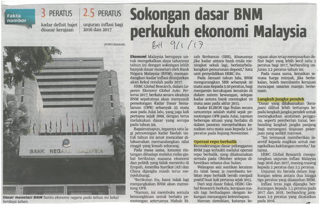 Perbadanan Kemajuan Negeri Pahang - Sokongan dasar BNM 