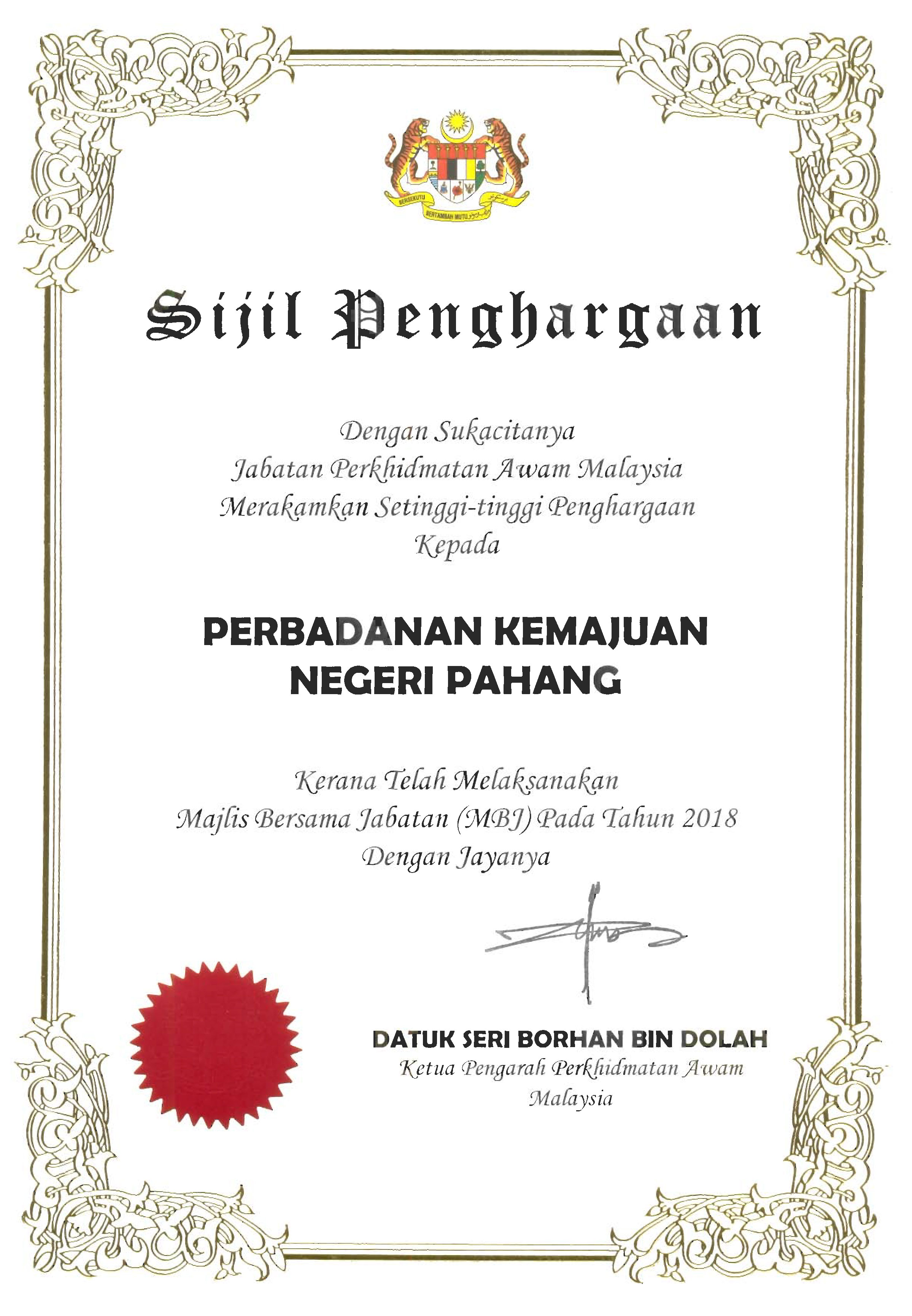 Perbadanan Kemajuan Negeri Pahang - Majlis Bersama Jabatan